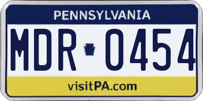 PA license plate MDR0454