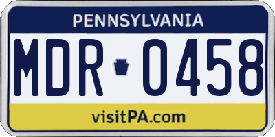 PA license plate MDR0458