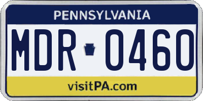 PA license plate MDR0460