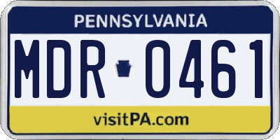PA license plate MDR0461