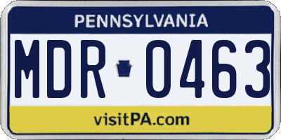 PA license plate MDR0463