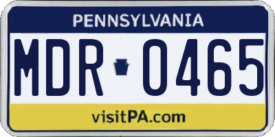PA license plate MDR0465