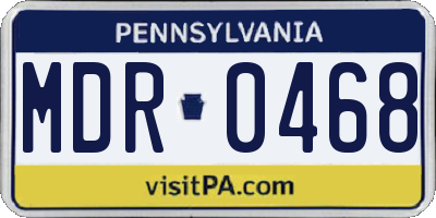 PA license plate MDR0468