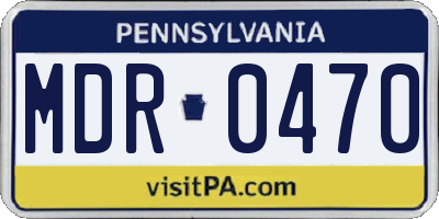 PA license plate MDR0470