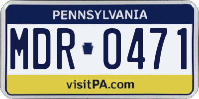 PA license plate MDR0471