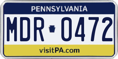 PA license plate MDR0472