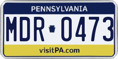 PA license plate MDR0473