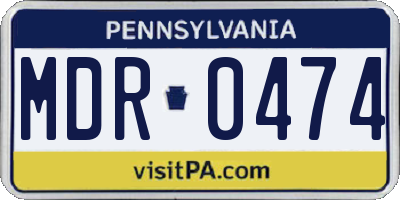 PA license plate MDR0474
