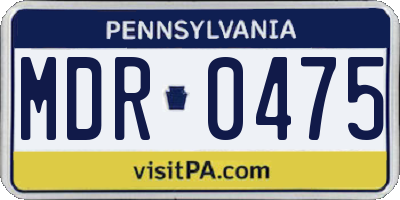 PA license plate MDR0475