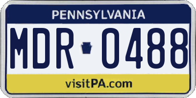PA license plate MDR0488