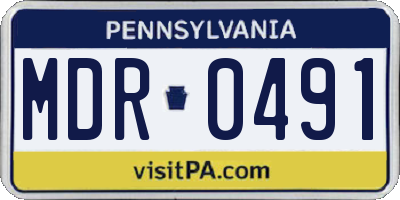 PA license plate MDR0491