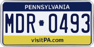 PA license plate MDR0493