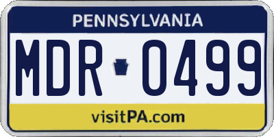 PA license plate MDR0499