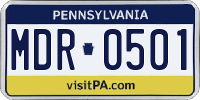 PA license plate MDR0501