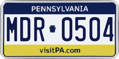 PA license plate MDR0504