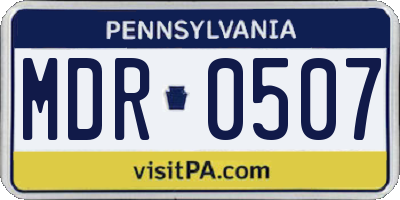 PA license plate MDR0507