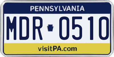 PA license plate MDR0510