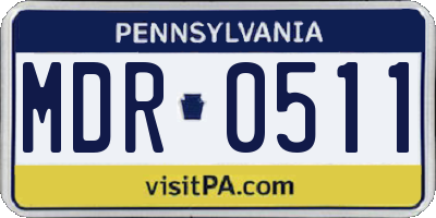 PA license plate MDR0511