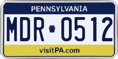 PA license plate MDR0512