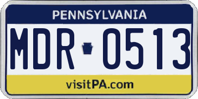 PA license plate MDR0513