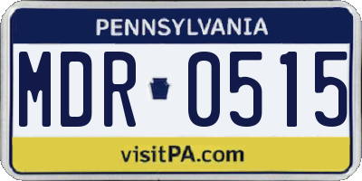 PA license plate MDR0515