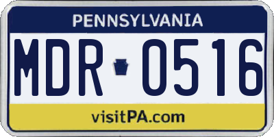 PA license plate MDR0516