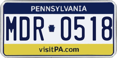 PA license plate MDR0518