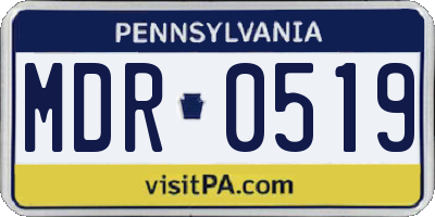 PA license plate MDR0519