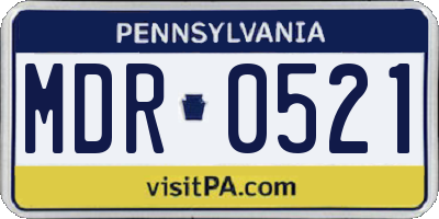PA license plate MDR0521