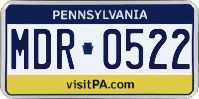PA license plate MDR0522