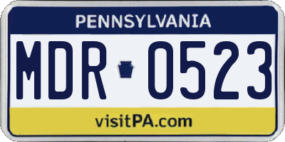 PA license plate MDR0523