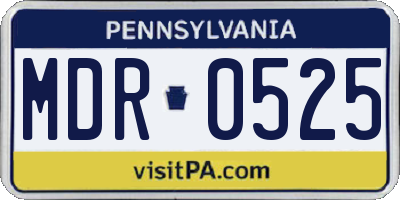PA license plate MDR0525