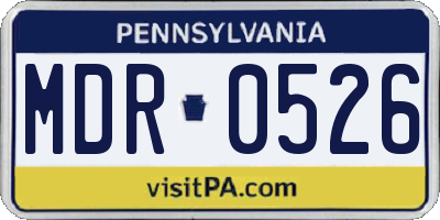 PA license plate MDR0526