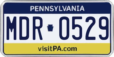 PA license plate MDR0529