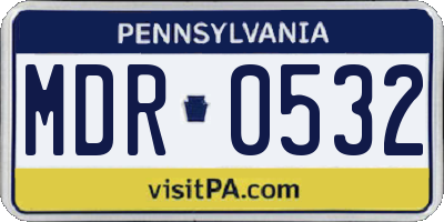 PA license plate MDR0532