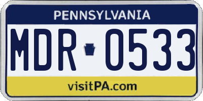 PA license plate MDR0533