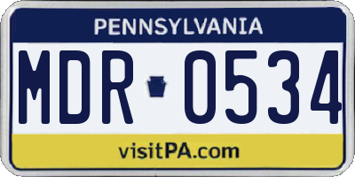 PA license plate MDR0534