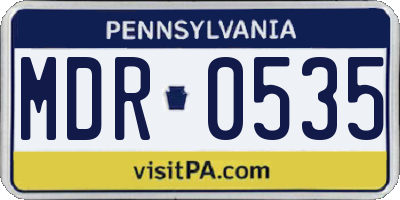 PA license plate MDR0535