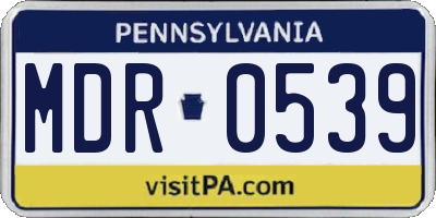 PA license plate MDR0539