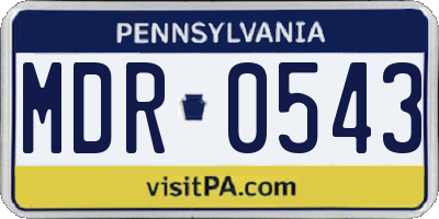 PA license plate MDR0543