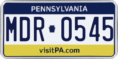 PA license plate MDR0545
