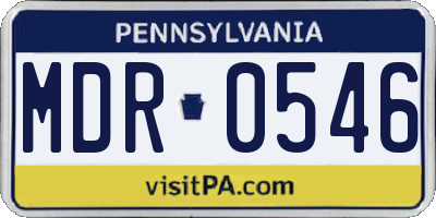 PA license plate MDR0546