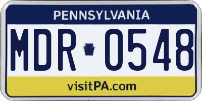 PA license plate MDR0548