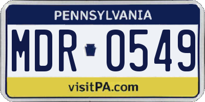 PA license plate MDR0549