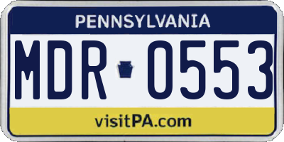 PA license plate MDR0553
