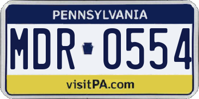 PA license plate MDR0554