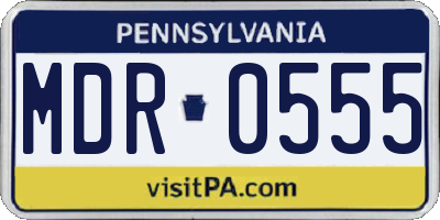 PA license plate MDR0555