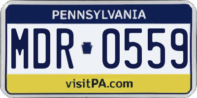 PA license plate MDR0559