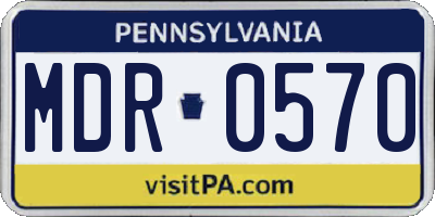 PA license plate MDR0570