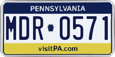 PA license plate MDR0571